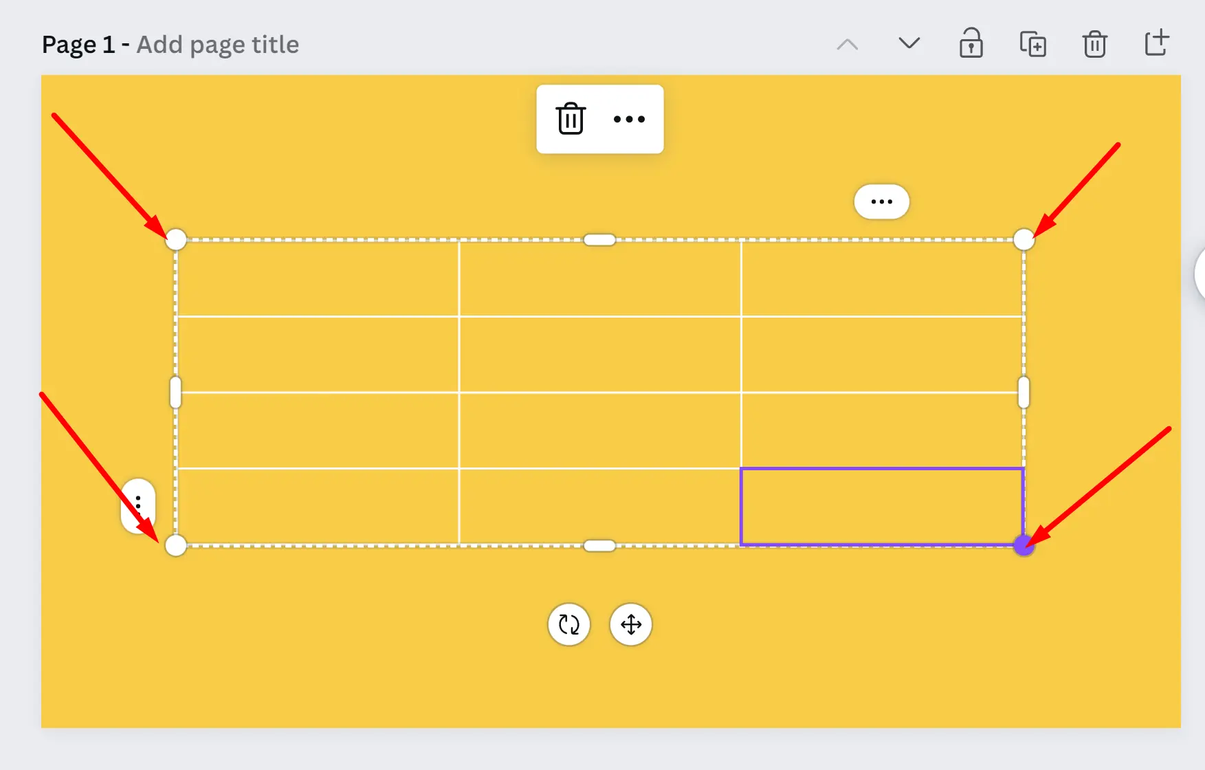 Resize Table in Canva