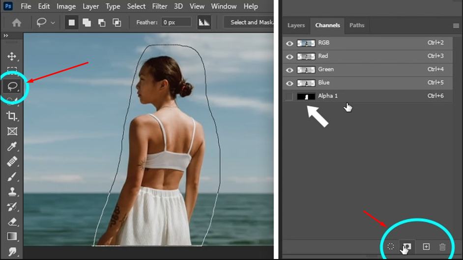 safeguard the subject using lasso tool