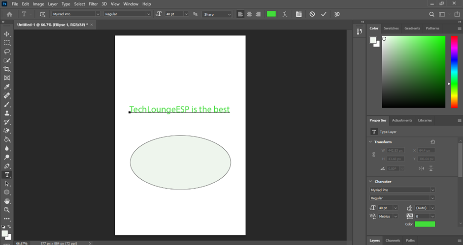 select text tool