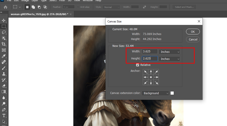 Canvas width and height 