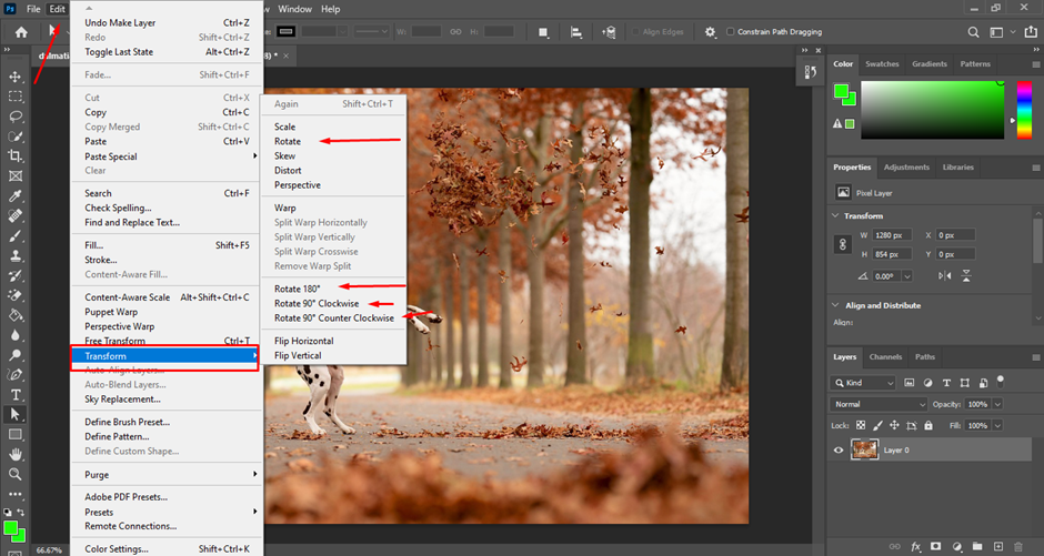 image rotation degrees photoshop