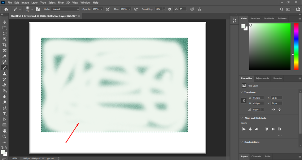 Use the Brush tool to paint white