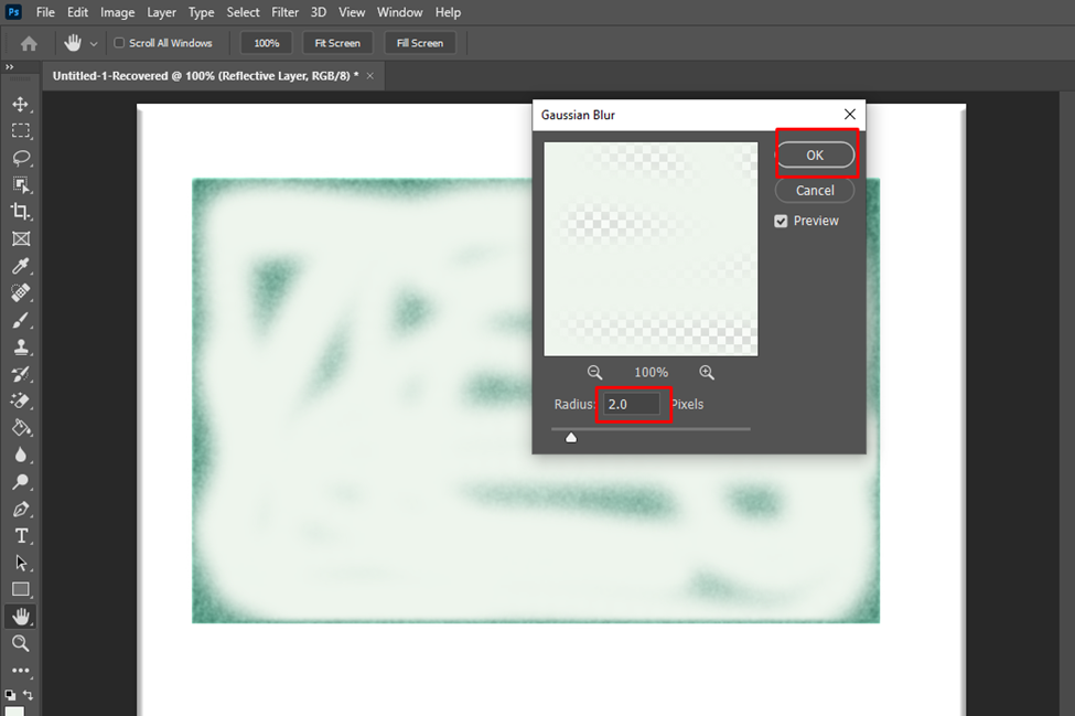 set the Radius to 1-2 pixels