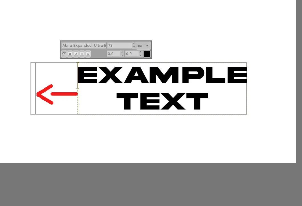 Change text position GIMP