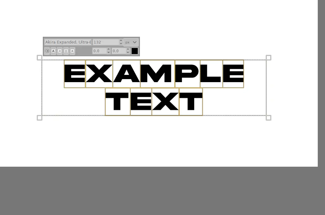 change text spacing GIMP