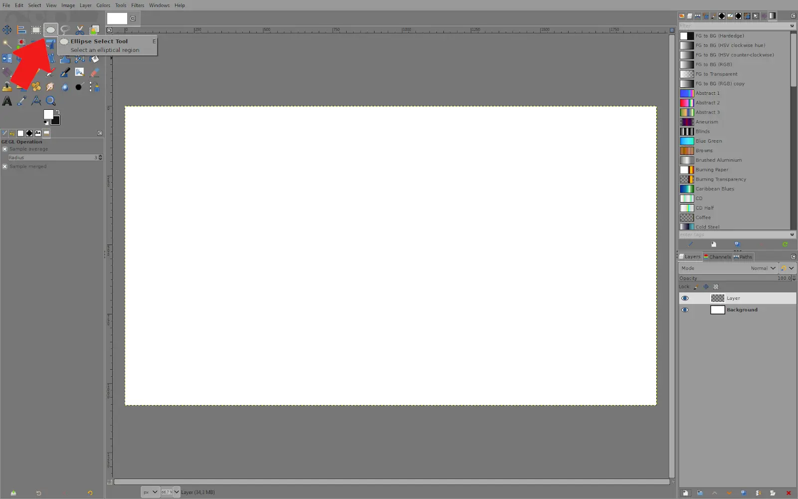 Ellipse Select Tool GIMP
