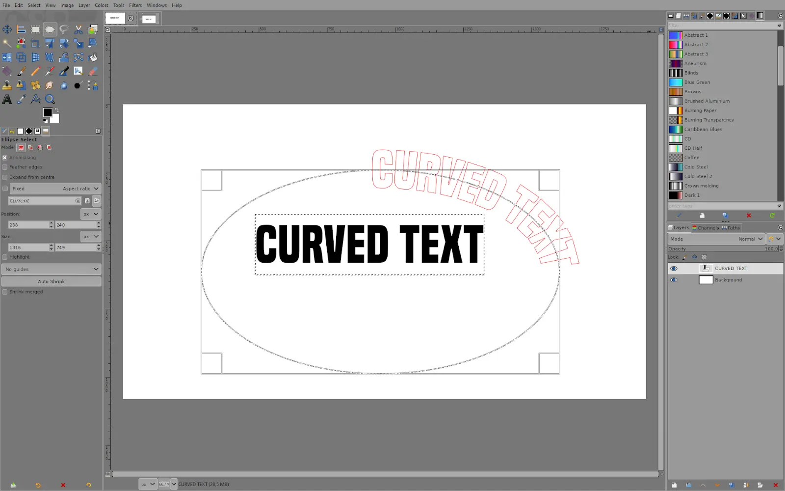 create text path around circle