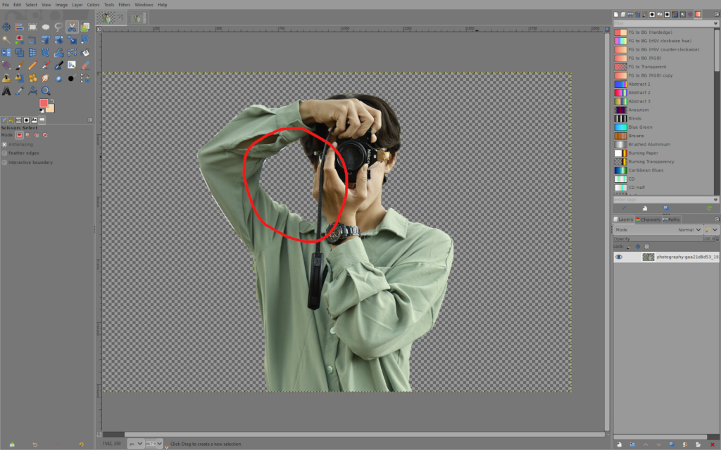 invert selection GIMP