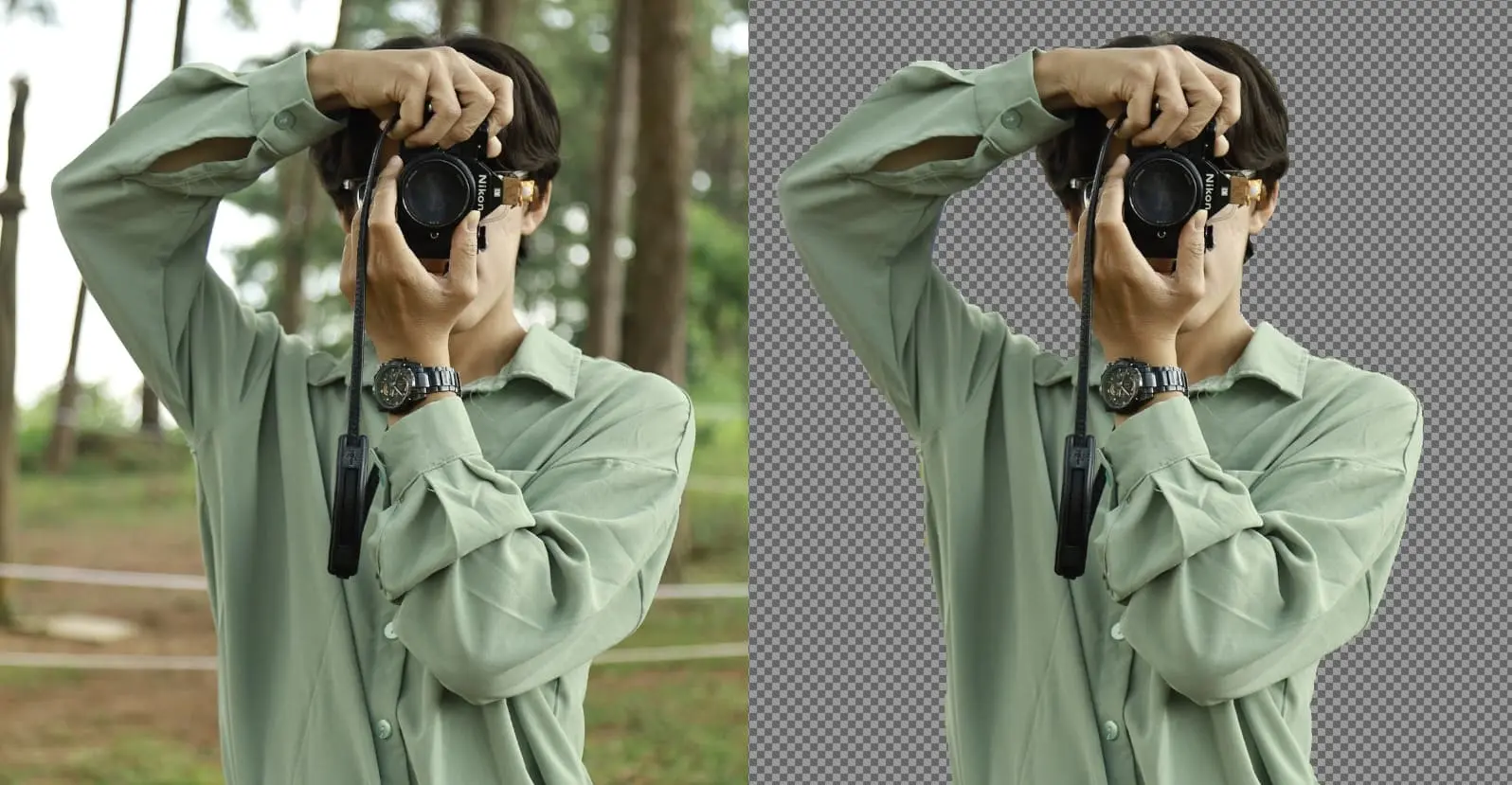 GIMP cut image before and after