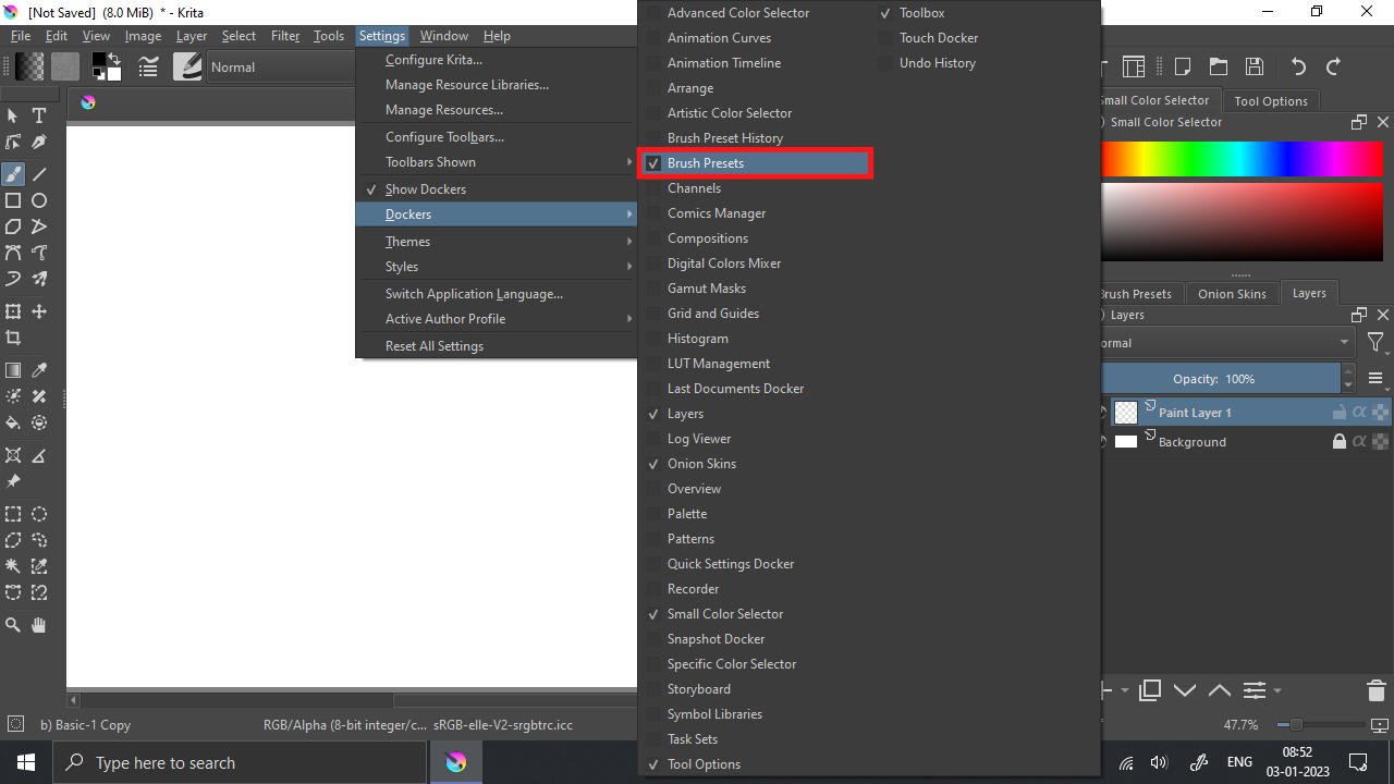Brush Presets in Krita