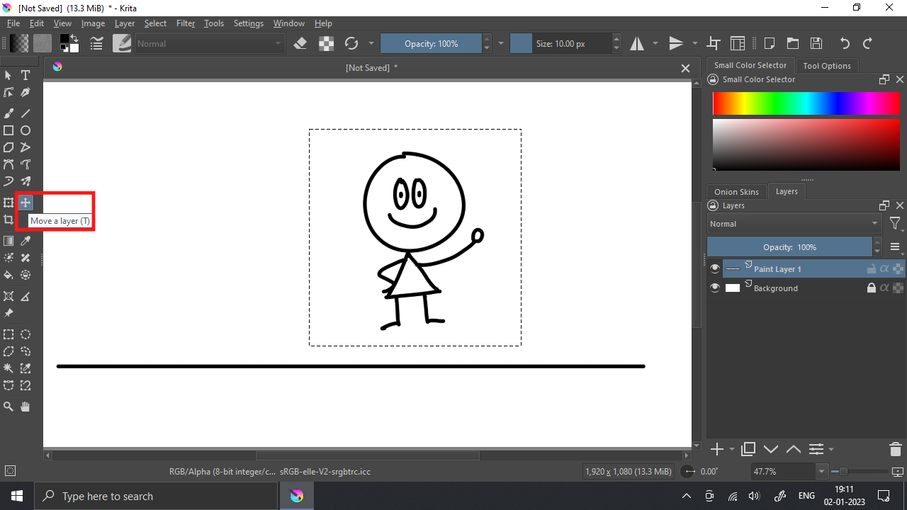 Move a Layer Tool in Krita