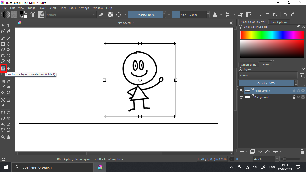 Transform Layer or Selection Tool in Krita