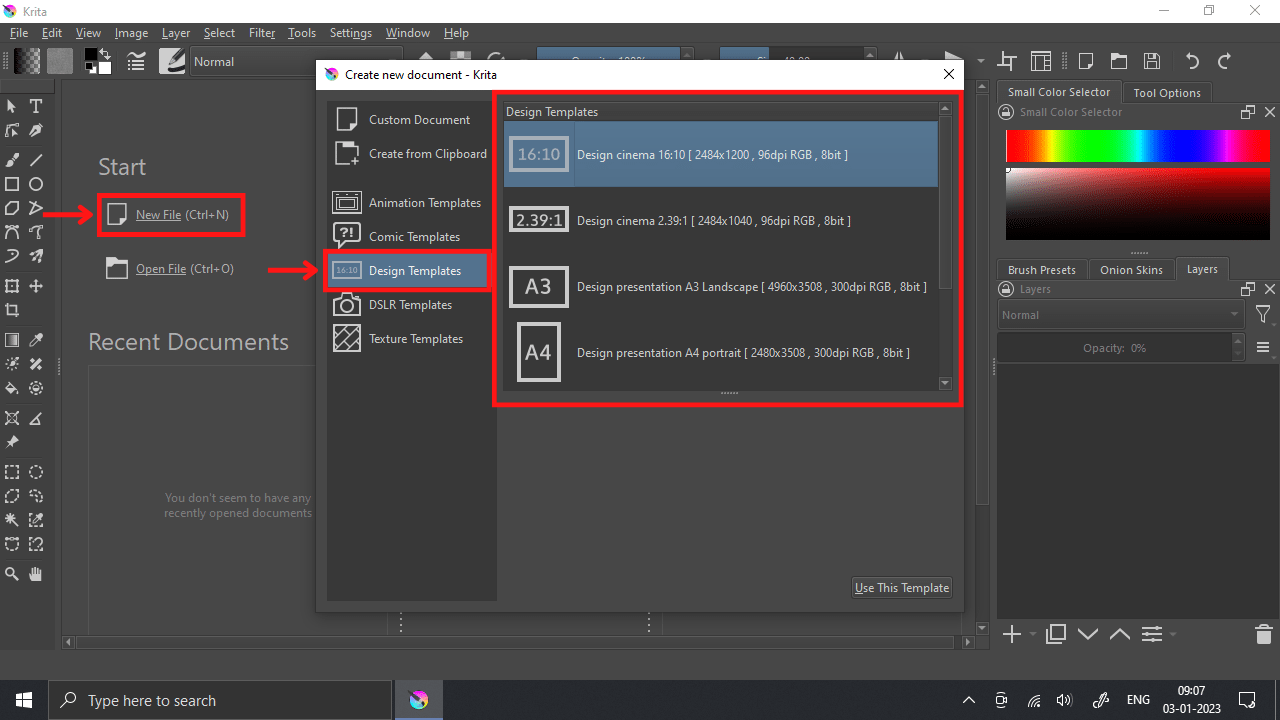 Krita Design Template