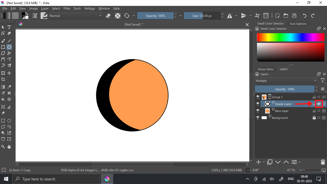 Alpha Icon in Krita