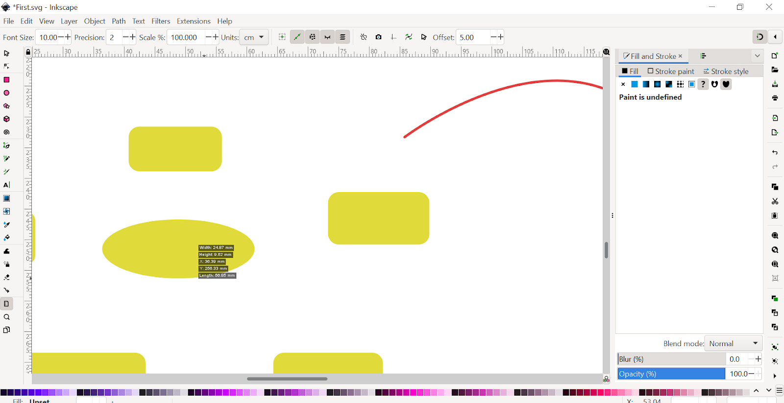 Inkscape Measure Tool