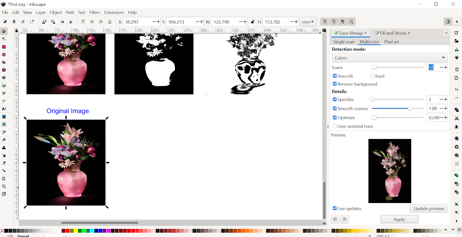 Inkscape Color Detection Mode