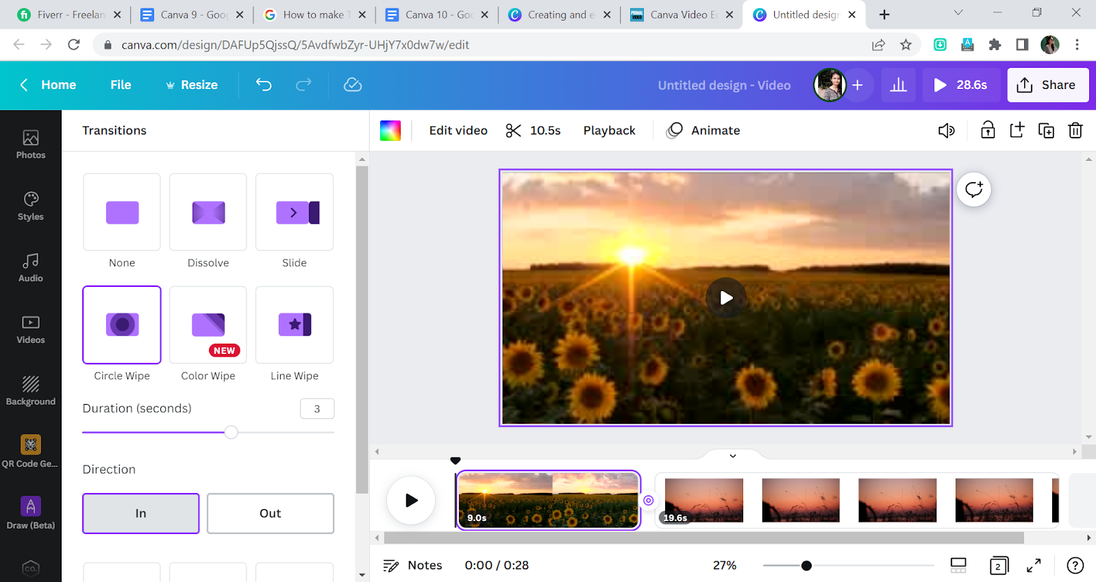 Circle Wipe on Canva