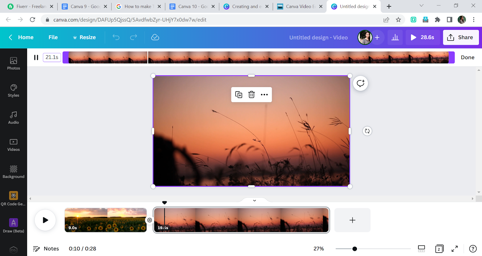 Trimming Videos on Canva