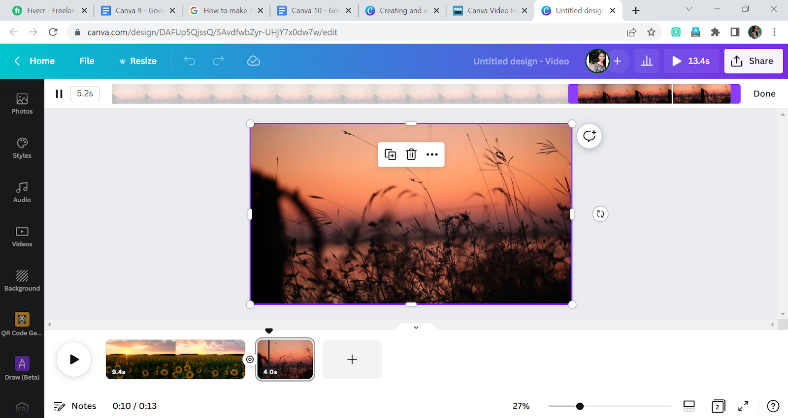 Decrease Video Time on Canva