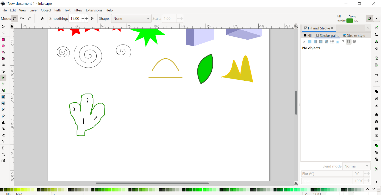 Inkscape Freehand Lines