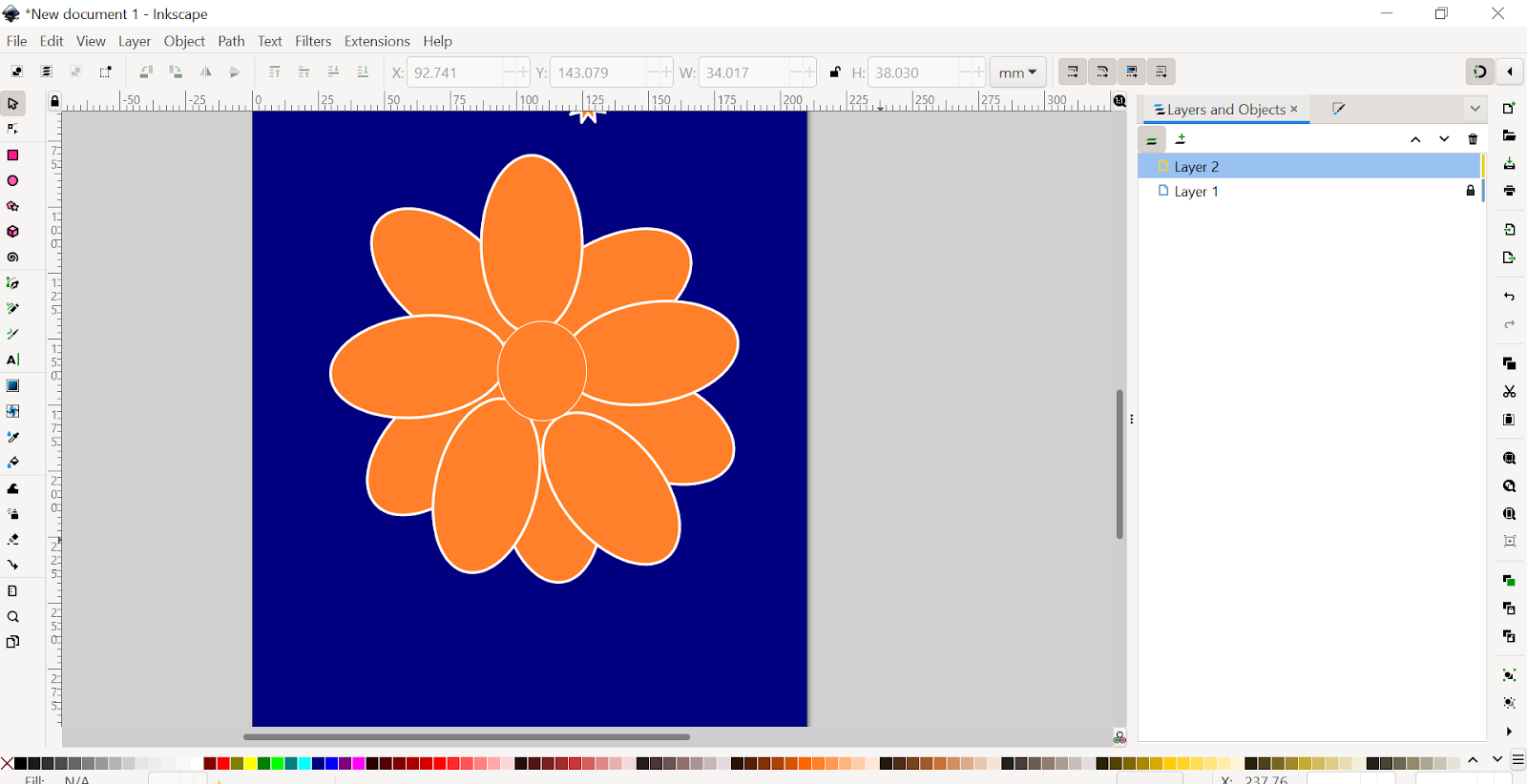Drawing a Petal in Inkscape
