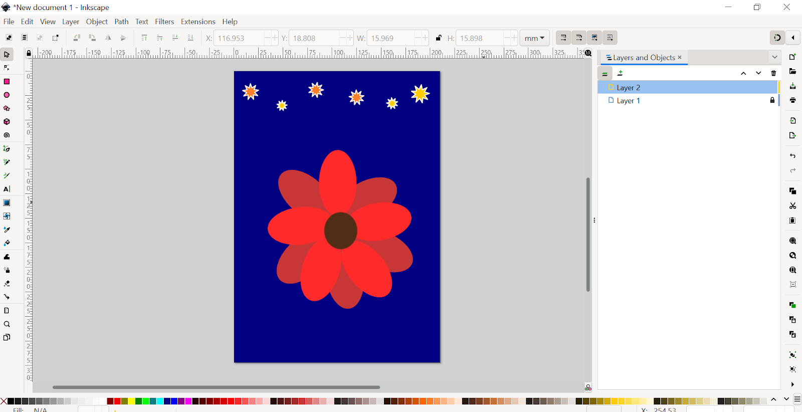 Red Petals in Inkscape