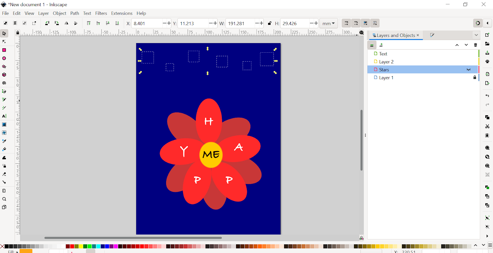 Finished Petals in Inkscape