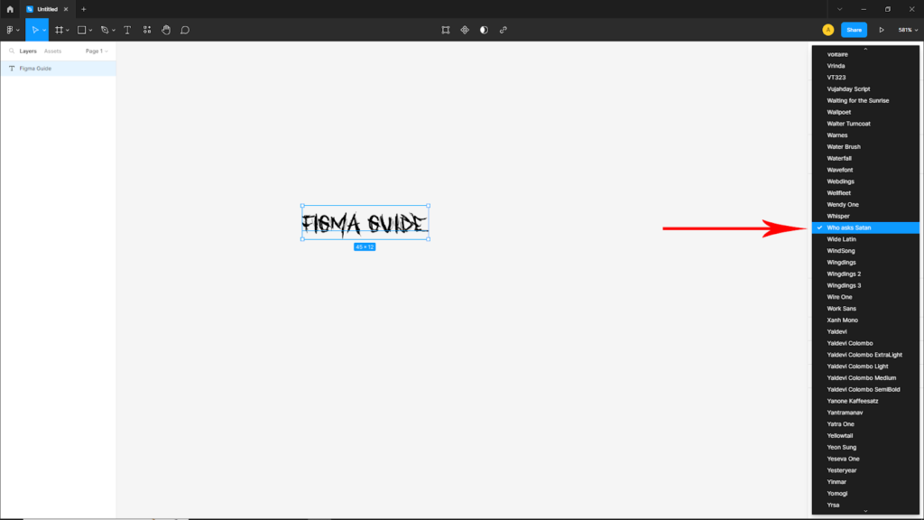 Apply font