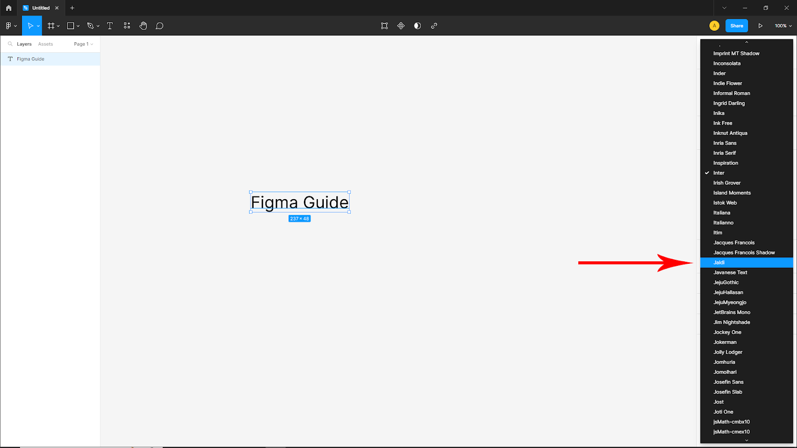 Figma font