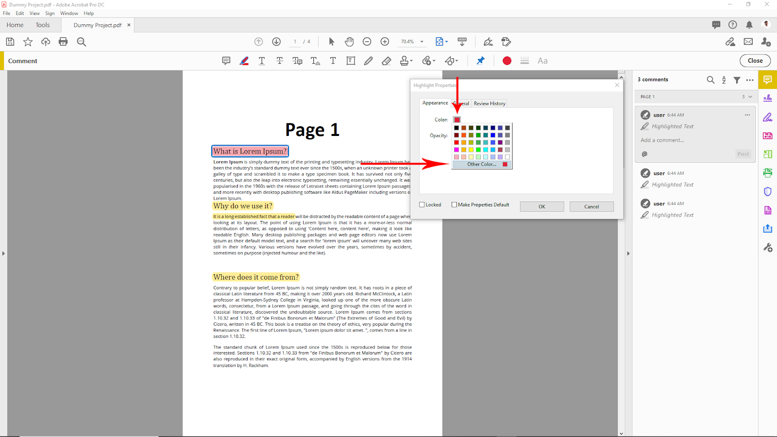 Other Color Option in Acrobat