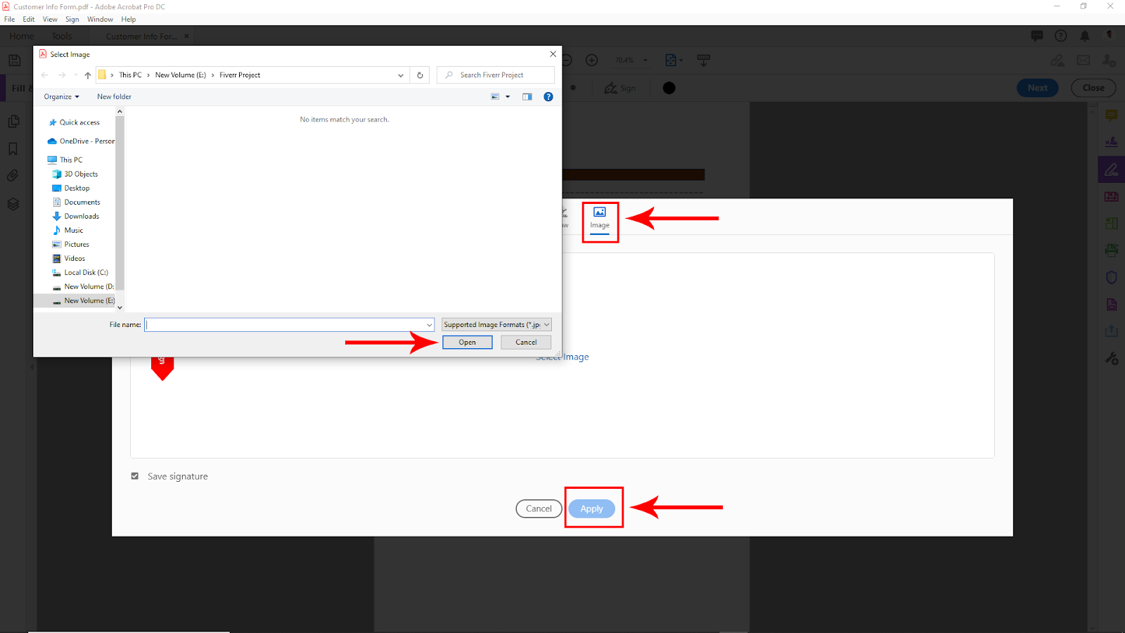 Image Signature Panel