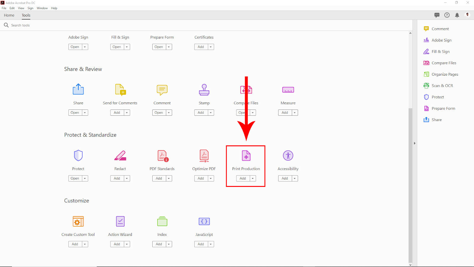 Print Production option