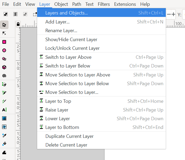 Inkscape Layer Option