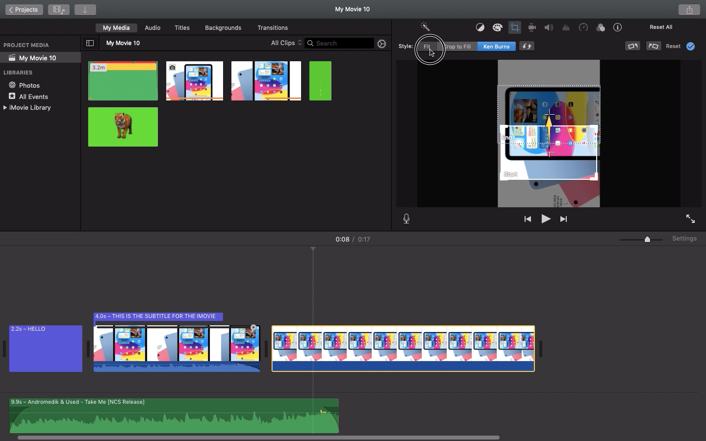 iMovie Crop Style