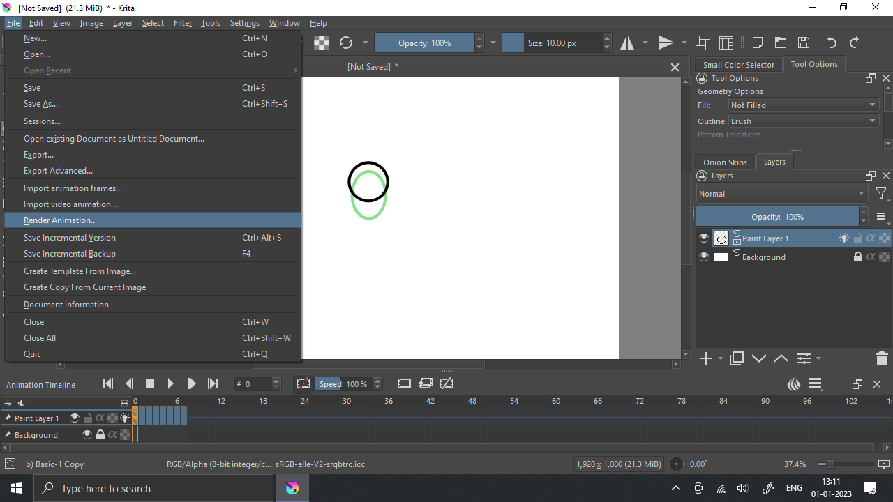 Render Animation in Krita