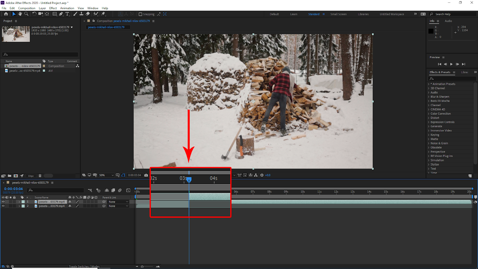 Split Clip in After Effects