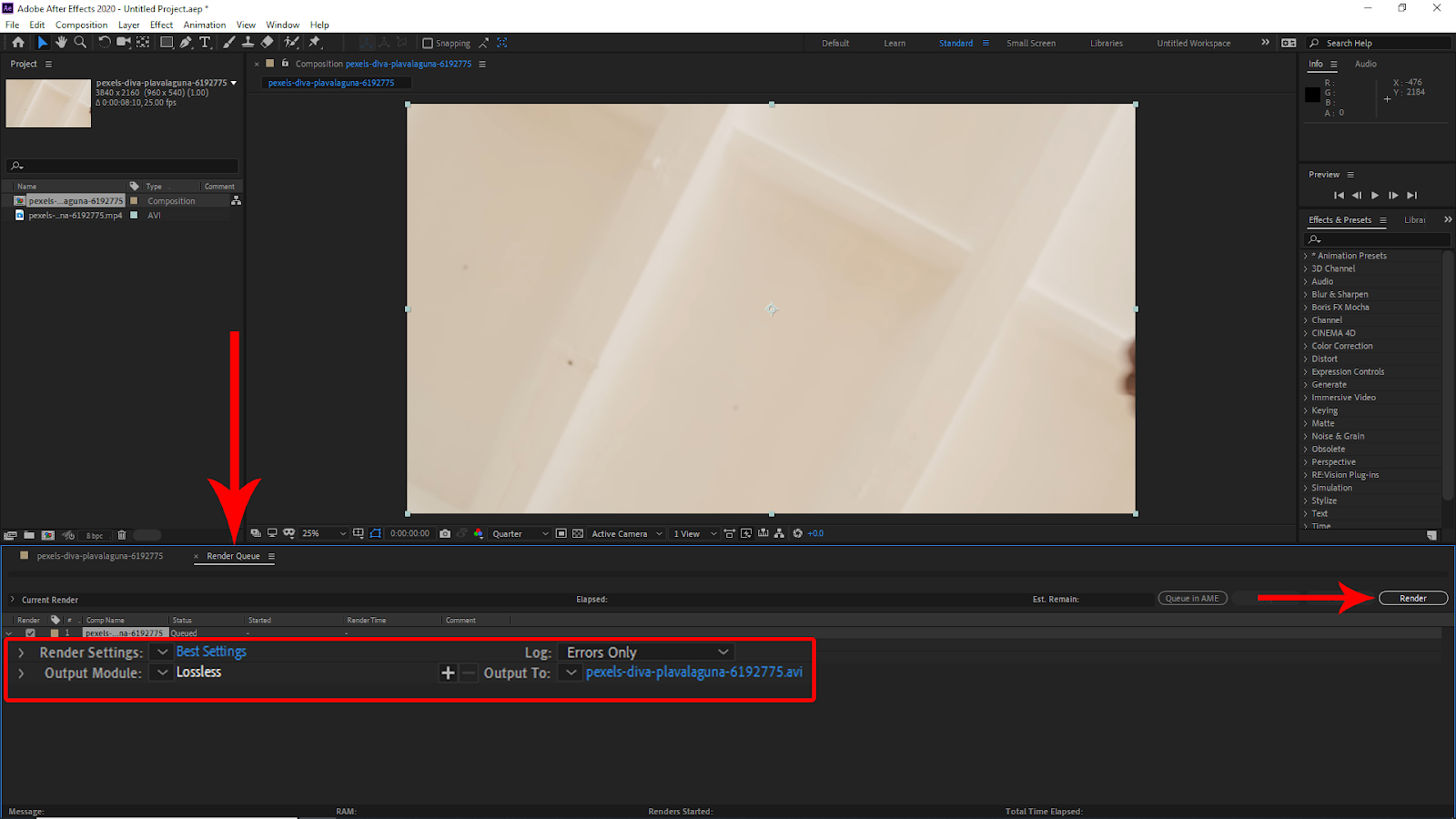 After Effects Output Module