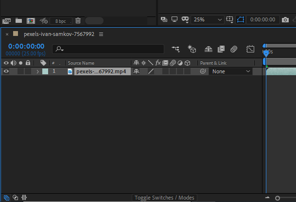 After Effects Workspace Layers