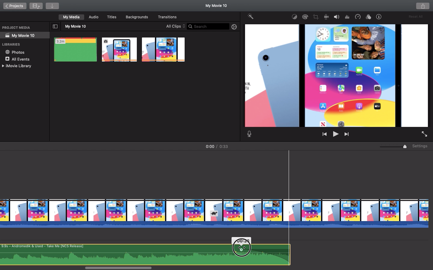 Faded Video in iMovie