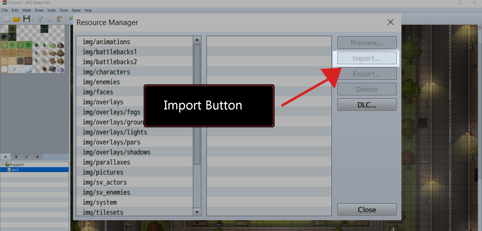Locked Import Button in Rpg Maker
