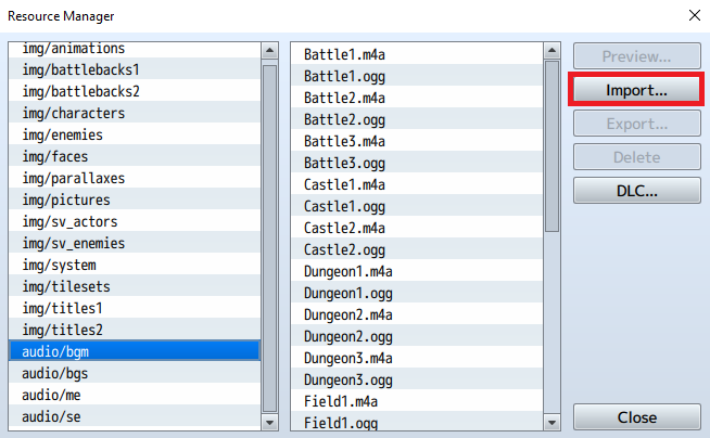 Import Button