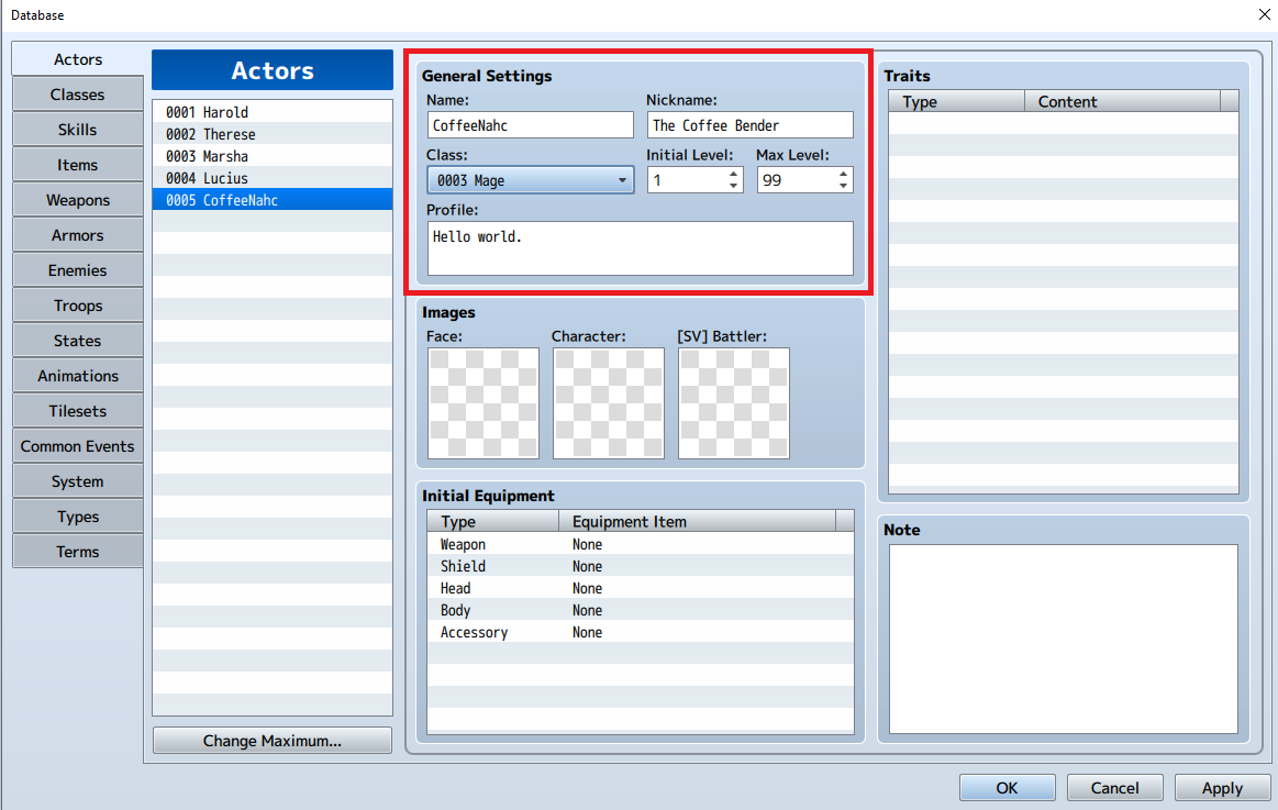 General Settings