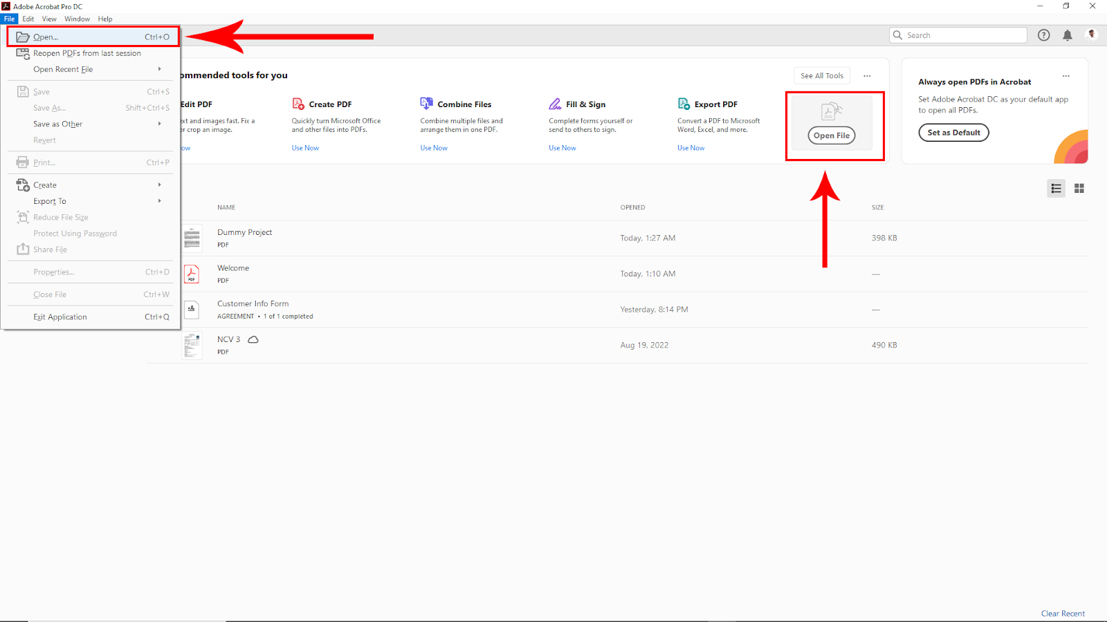Open File in Acrobat