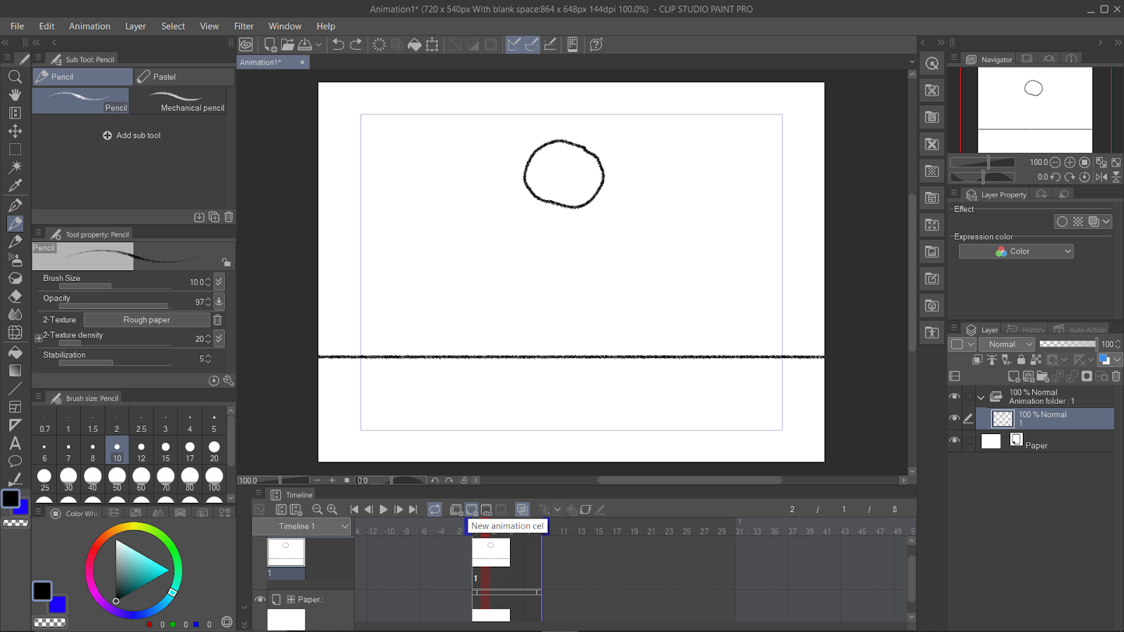 Using Pencil Tool in Clip Studio Paint