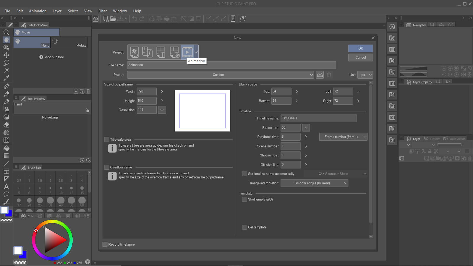 New Animation Option in Clip Studio Paint
