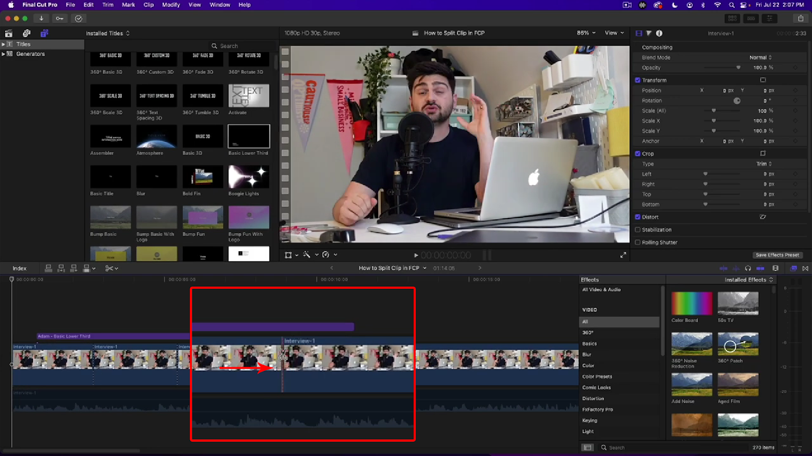 Timeline in Final Cut Pro