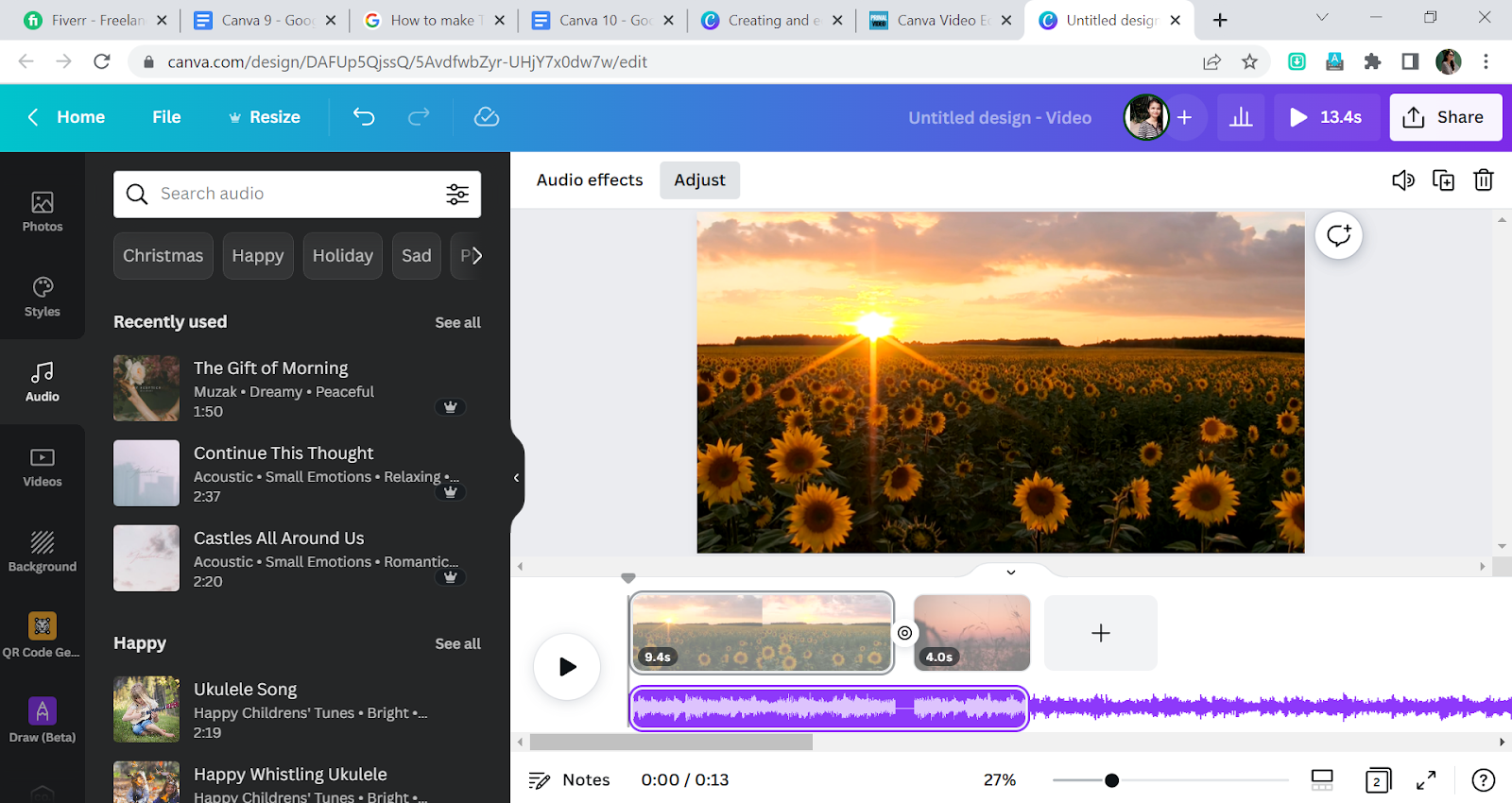Add Audio to Canva Footage