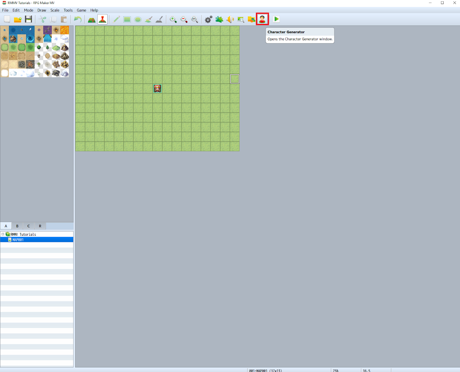 Character Generator Window