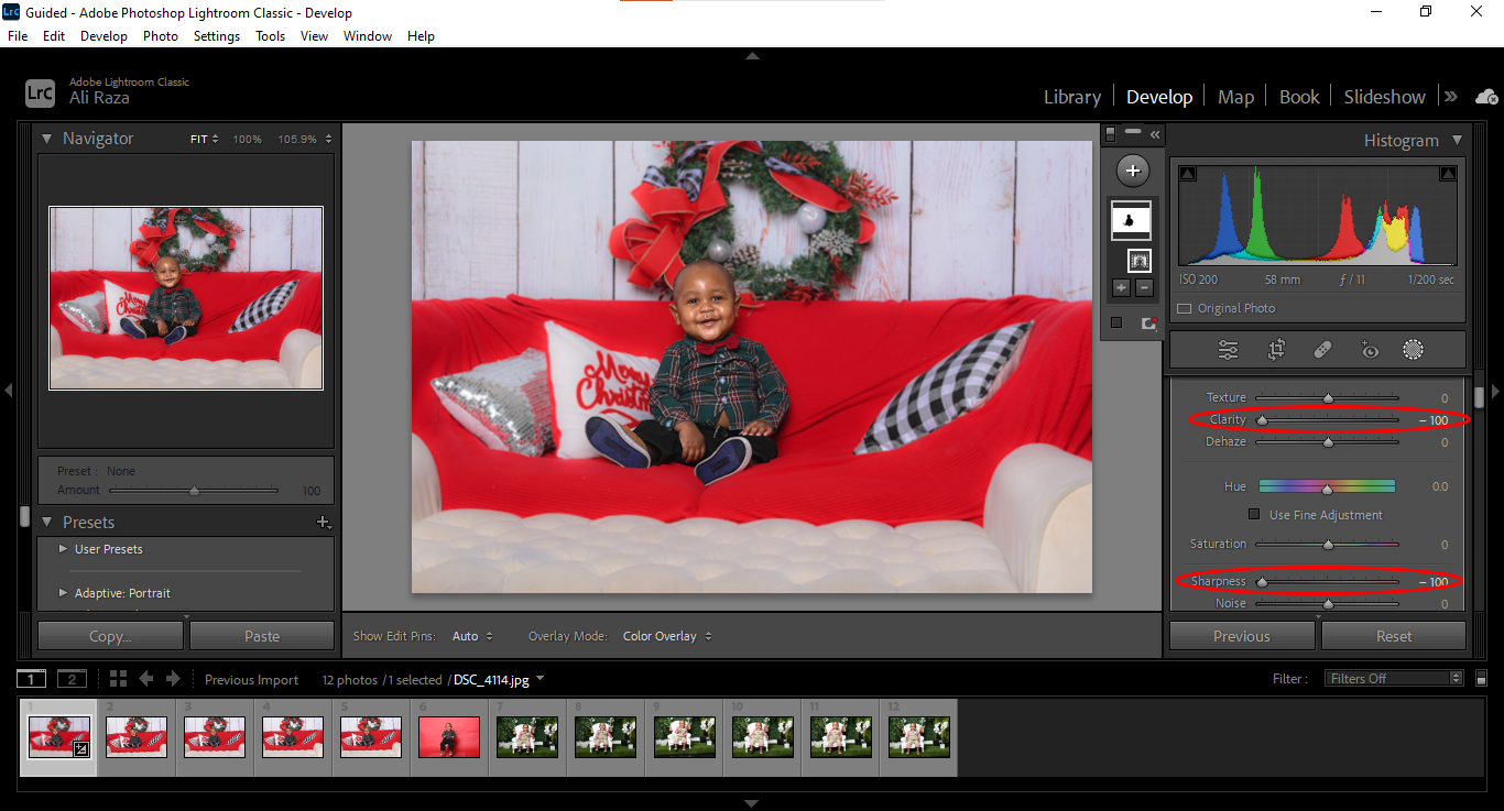 Lightroom Clarity Settings