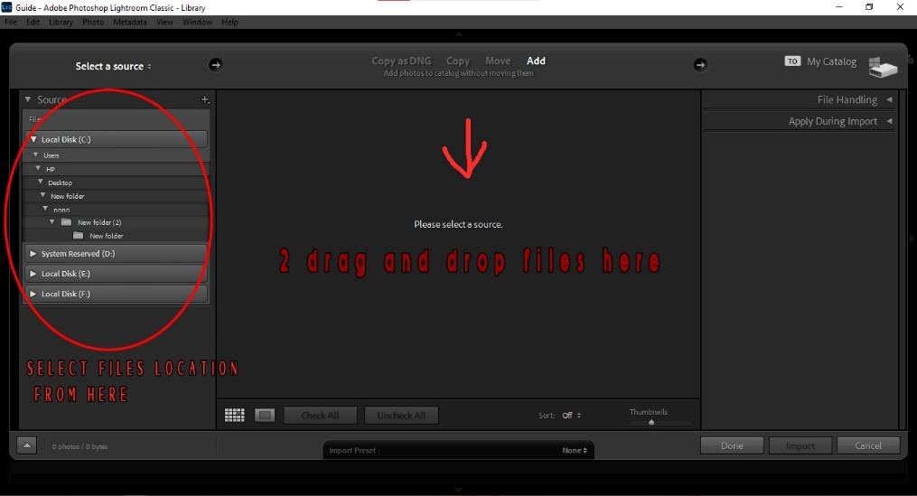 Drag and Drop Image into Lightroom